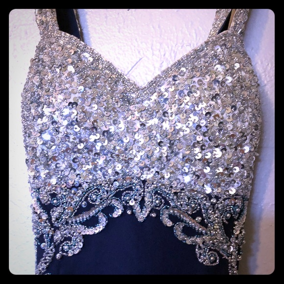 Dresses & Skirts - Navy blue sequin formal